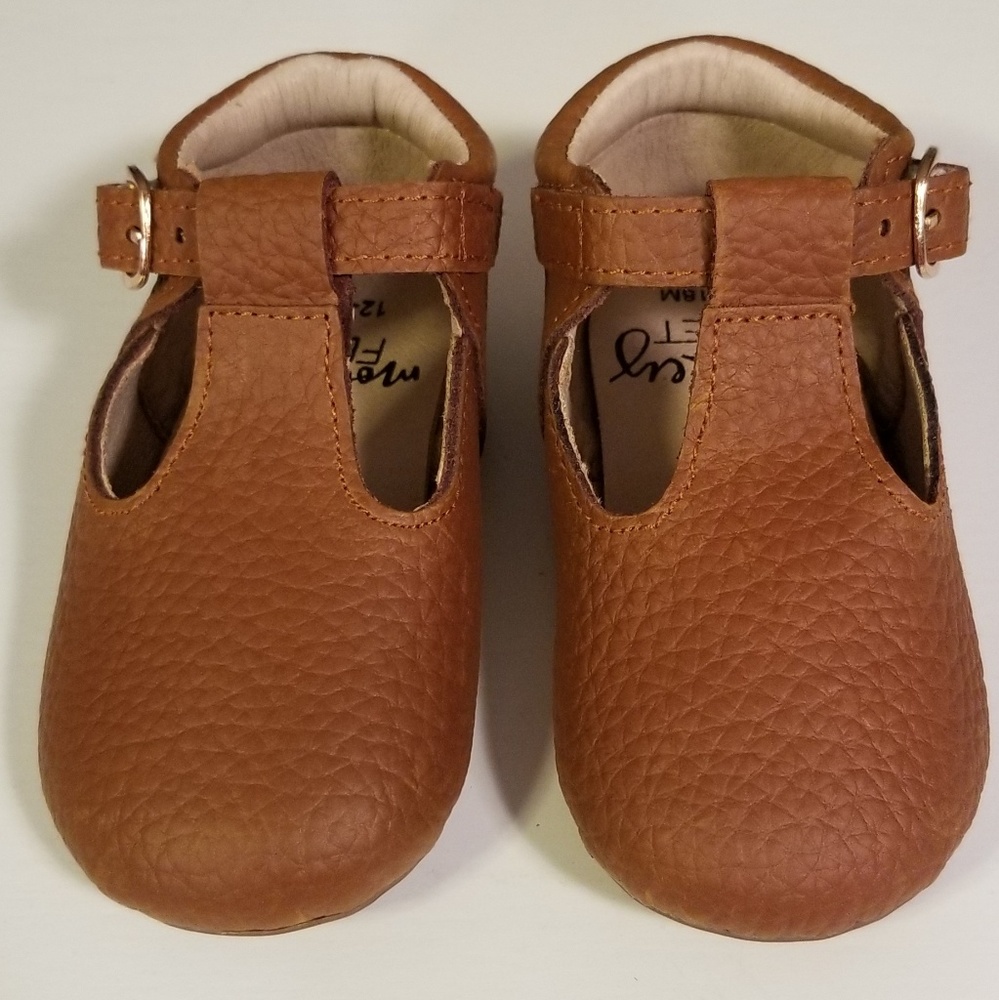 Monkey feet withered brown t-straps 12-18 mo